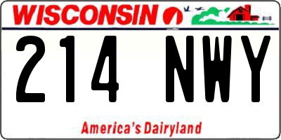 WI license plate 214NWY