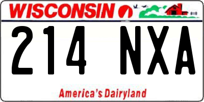 WI license plate 214NXA