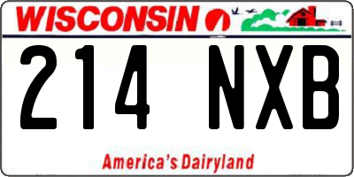 WI license plate 214NXB