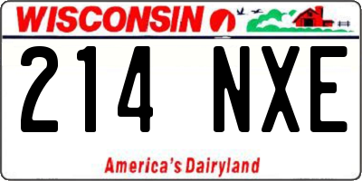 WI license plate 214NXE