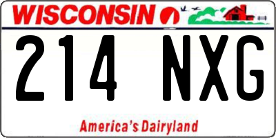 WI license plate 214NXG