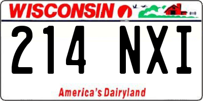 WI license plate 214NXI