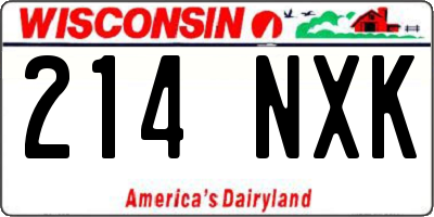 WI license plate 214NXK