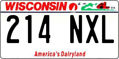 WI license plate 214NXL
