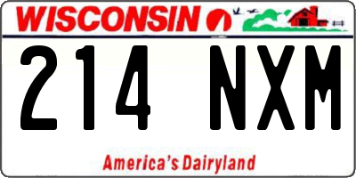 WI license plate 214NXM
