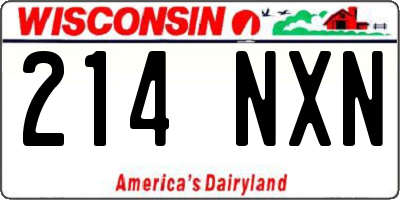 WI license plate 214NXN