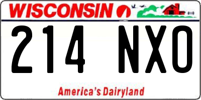 WI license plate 214NXO