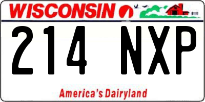 WI license plate 214NXP