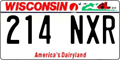 WI license plate 214NXR
