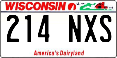 WI license plate 214NXS