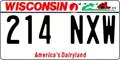 WI license plate 214NXW