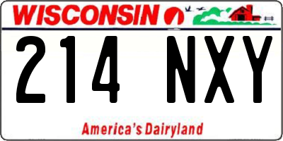 WI license plate 214NXY