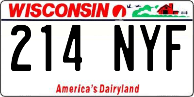 WI license plate 214NYF