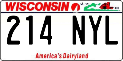WI license plate 214NYL