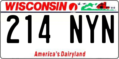 WI license plate 214NYN
