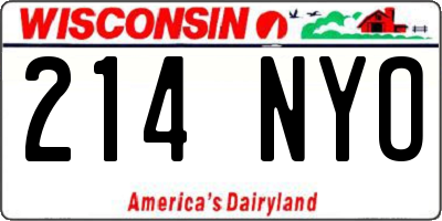 WI license plate 214NYO