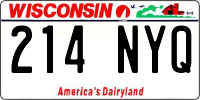WI license plate 214NYQ
