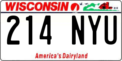 WI license plate 214NYU