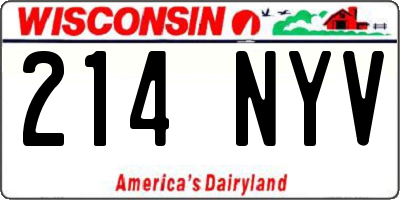 WI license plate 214NYV