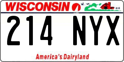 WI license plate 214NYX