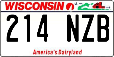 WI license plate 214NZB