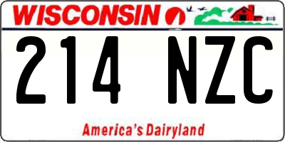 WI license plate 214NZC