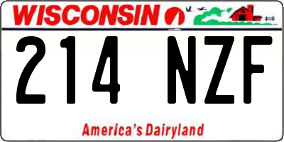 WI license plate 214NZF