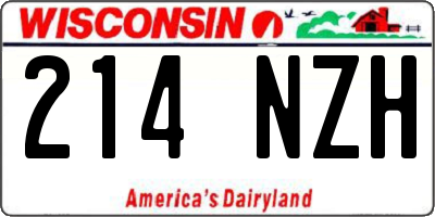 WI license plate 214NZH