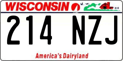 WI license plate 214NZJ