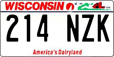 WI license plate 214NZK