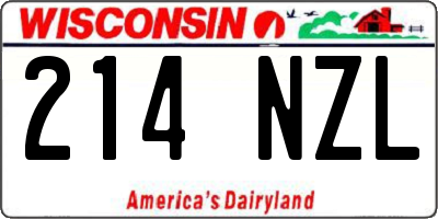 WI license plate 214NZL