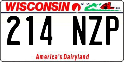 WI license plate 214NZP