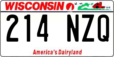 WI license plate 214NZQ