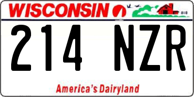 WI license plate 214NZR