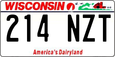 WI license plate 214NZT