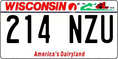 WI license plate 214NZU
