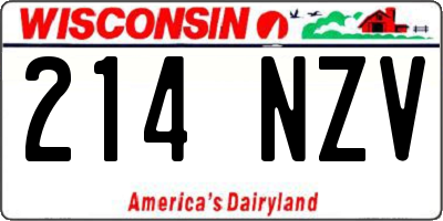 WI license plate 214NZV