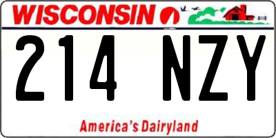 WI license plate 214NZY