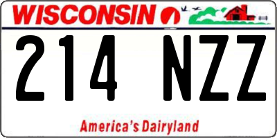 WI license plate 214NZZ