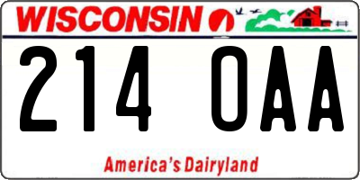 WI license plate 214OAA