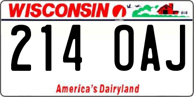 WI license plate 214OAJ
