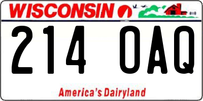 WI license plate 214OAQ