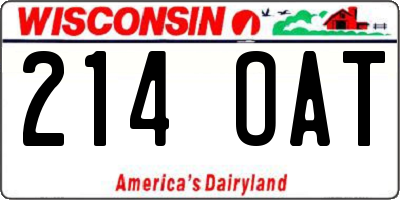 WI license plate 214OAT