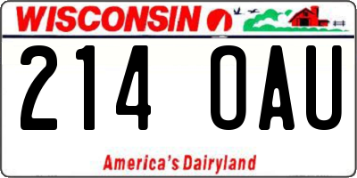 WI license plate 214OAU