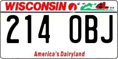 WI license plate 214OBJ