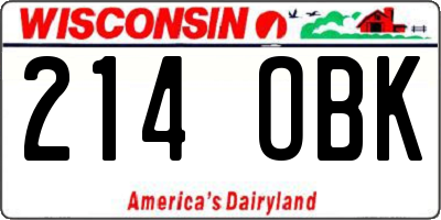 WI license plate 214OBK
