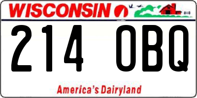 WI license plate 214OBQ