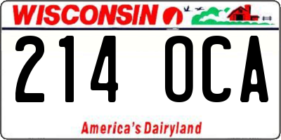 WI license plate 214OCA