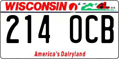 WI license plate 214OCB