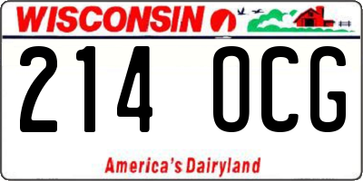 WI license plate 214OCG